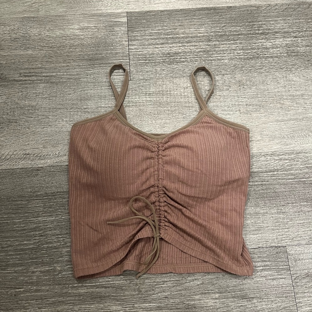 Ribbed Scrunch Crop Tank